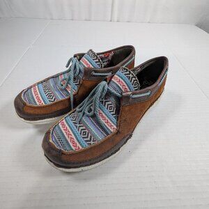 Justin Women's 7 Boatie Shoe Aztec Print Western